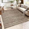 Acekool 5x7 Green Washable Area Rug, Modern Solid Braid Print, Non-Slip, Stain Resistant, Low Pile Accent Carpet for Living Room Bedroom - 3 of 4