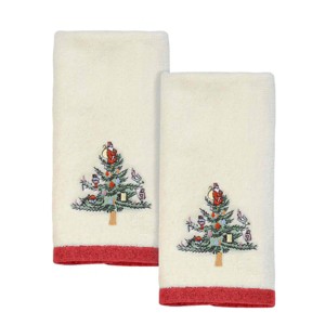 Spode® Christmas Tree Embroidered 2-Pack Fingertip Towel Set - 1 of 3