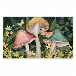 Stupell Industries Midnight Garden Mushrooms Printed Outdoor Door Mat, design by Nicole Tamarin, 18"x30" - 1 of 4