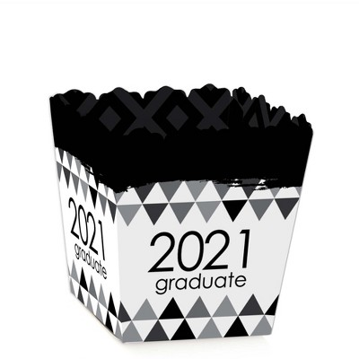 Big Dot of Happiness Black and White Grad - Best is Yet to Come - Party Mini Favor Boxes - 2021 Grad Party Treat Candy Boxes - Set of 12