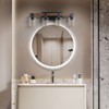 TOBILI 27" Rustic 4-Light Vanity Light, Industrial Bathroom Wall Sconce with Glass Shades, Modern Farmhouse Lighting Fixture (No Bulbs) - 3 of 4