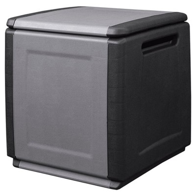 vidaXL Patio Storage Box 21.3 in.x20.9 in.x22.4 in. 34.3 gal Dark Gray and Black
