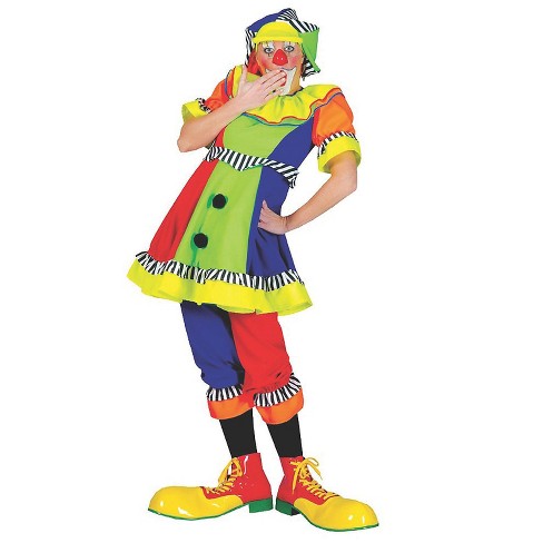 Halloween Express Womens Spanky Stripes Clown Costume - Medium/Large - Green