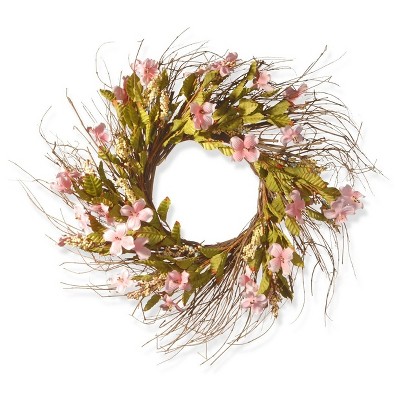 Artificial Spring Wreath Pink 22" - National Tree Company