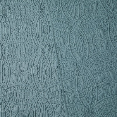 Spa Blue Twin Reversible Microfiber Bedspread Set