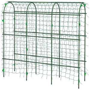 Metal Garden Trellis, Arch Trellis for Climbing Plants Outdoor, A-Frame, with Climbing Net, 17" x 72" x 72" - 1 of 4