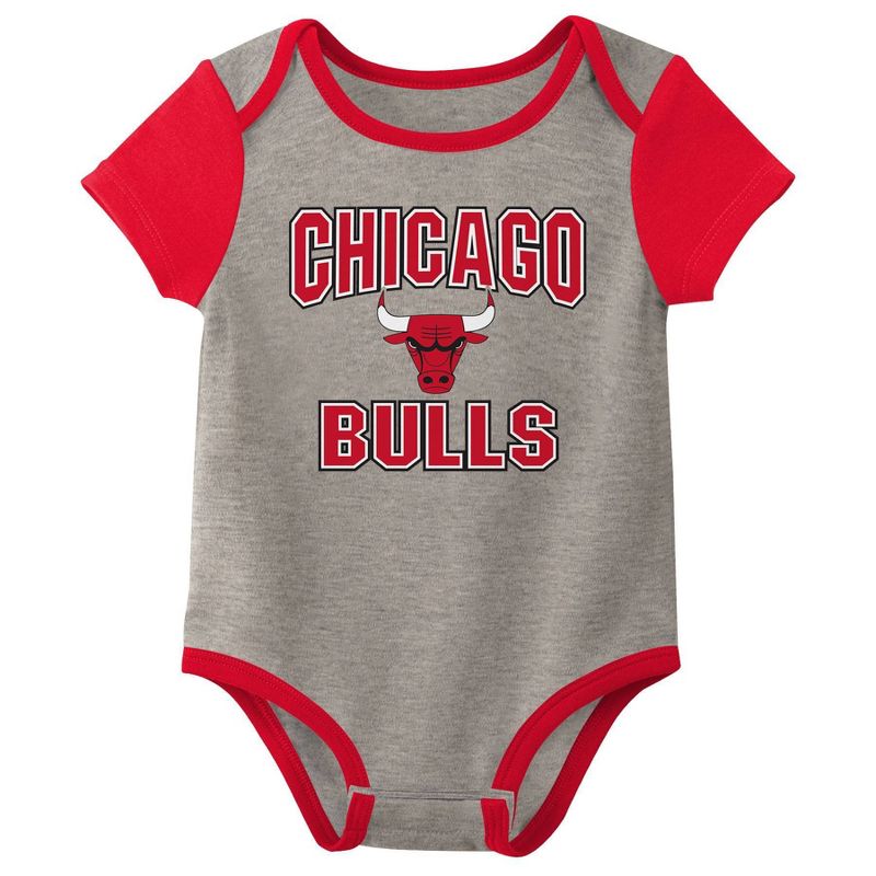 NBA Chicago Bulls Baby Boys&#39; Bodysuit 3pk Set, 3 of 5