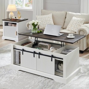 46" Lift Top Coffee Table with Sliding Door, Modern Coffee Table with Adjustable Shelf & Hidden Compartment for Living Room, Office - 1 of 4