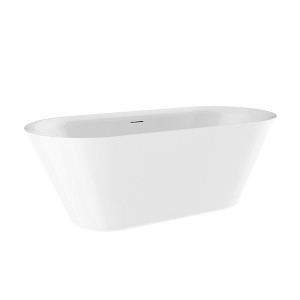 Cesicia 66 in-L x 29 in-W x 23 in-H Glossy White Freestanding Soaking Bathtub - 1 of 4