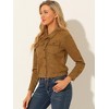INSPIRE CHIC Women's Faux Suede Casual Spread Collar Button Up Biker Moto Jacket - 4 of 4