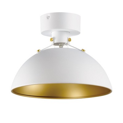 Maxim Lighting Dawn 1 - Light Semi-Flush Mount in  White/Satin Brass