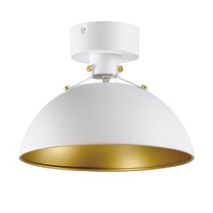 Maxim Lighting Dawn 1 - Light Semi-Flush Mount in  White/Satin Brass - 1 of 4