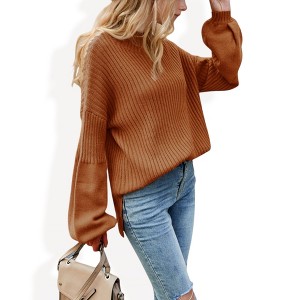 Anna-Kaci Women's Ribbed Knit Sweater with Drop Shoulder Design - 1 of 4