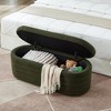 CAVINAS Modern Oval Storage Ottoman Bench,59" Teddy Fabric Storage Bench with Safety Hinge,Ottoman for Bedroom,Living Room,Entryway - 2 of 4
