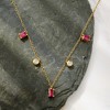 Pure Collection by Ross-Simons 0.90 ct. t.w. Lab-Grown Ruby and .20 ct. t.w. Lab-Grown Diamond Station Necklace in 18kt Gold Vermeil Size 16 - 3 of 4