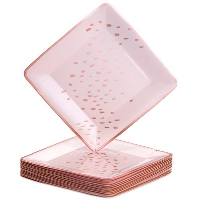 Silver Spoons Elegant Disposable Square Plates for Party, Heavy Duty Disposable Dinner Set (18 PC)