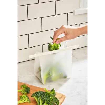 W&P Design Reusable Roll Top Freezer Bag - 25oz: BPA-Free, Clear/Cream, Food Storage Solution