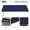 10' x 8' Retractable Awning, Patio Awning Sunshade Shelter with Manual Crank Handle, 280gsm UV Resistant Fabric and Aluminum Frame - 4 of 4