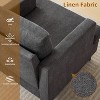 Mid-Century Accent Chair,Modern Linen Fabric Armchair with Thick Cushion & Leg - 3 of 4