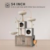 Cat Litter Box Enclosure, 54 Inch 2-in-1 Modern Multi-Level Pussy Tower Condo Toilet Furniture - 4 of 4
