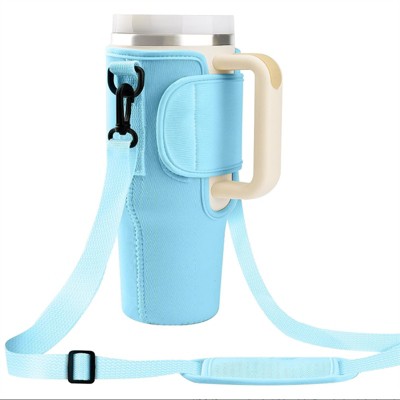 BABYYER Water Bottle Carrier Bag Fits 40 Oz Tumbler with Handle, Bottle Bag with Adjustable Shoulder Strap, Neoprene Bottle Holder