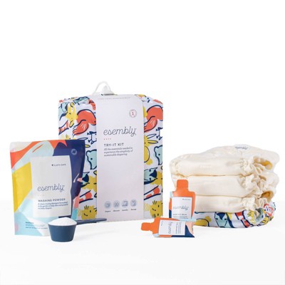Image of Esembly Cloth Diaper Try-It Kit Reusable Diapering System - Size 1 - Fuzzy Friends
