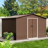 10x12FT Outdoor Metal Storage Shed with Lockable Door, Slanted Roof & Vents, Weatherproof Garden Shed, Large Capacity Tool Storage - 2 of 4