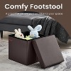 15" Ottoman with Storage, Folding Footstool, Storage Ottoman Bench, Cube Storage Chest 660 lb Load Capacity - 4 of 4
