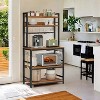 Hutch Bakers Rack with Power Outlet, 14 Hooks Microwave Stand, Adjustable Coffee Bar , Kitchen Storage Shelf, 15.7 x 31.5 x 66.9 Inches - 2 of 4