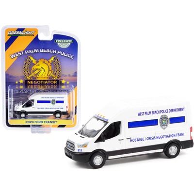 2020 Ford Transit Van White Hostage / Crisis Negotiation "West Palm Beach Police Department" Florida 1/64 Diecast by Greenlight