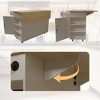 Rolling Kitchen Island Cart Drop Leaf, Kitchen Storage Cabinet On Wheels with 3 Drawers, Spice Rack & Towel Rack, Mobile Island Table - 4 of 4
