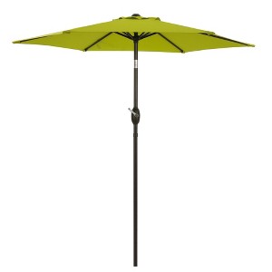 7.5' x 7.5' Outdoor Patio Umbrella with Button Tilt and Crank - Wellfor - 1 of 4