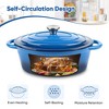 SEVOBAL Pots and Pans, Oval Enameled Cast Iron Dutch Oven with Self-Basting Lid for Versatile Stovetop and Oven Cooking, Blue, 11.4"*8.27"*3.9" - 2 of 4