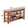 Kumasinova 3-Tier Solid Wood Shoe Bench with Storage,Standard/Enhanced Edition Entryway Bench,Shoe Rack Bench for Bedroom,Hallway,550lb Capacity - 2 of 4