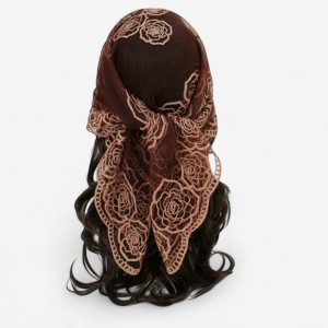 Anna-Kaci Women's Sheer Lace Neck Scarf with Embroidered Rose Floral Edging and Scalloped Trim Detail - 1 of 4