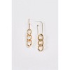 Slickblue Women's Earrings, Gold Detachable Hoop with Chain Link Dangle Detail, 3" Long, Open Geometric Design - 3 of 4
