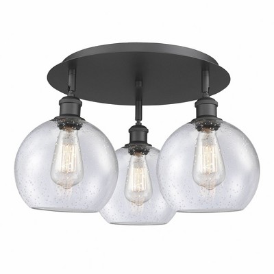 Athens - 3 Light Flush Mount In Industrial Style-10.5 Inches Tall and 19.75 Inches Wide