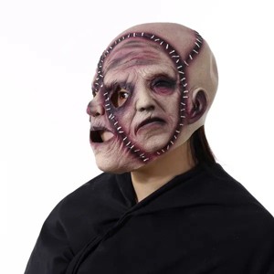 Halloween Party Three-sided Grimace Mask Latex Soft Ghost Festival Simulation Face Headgear - 1 of 4