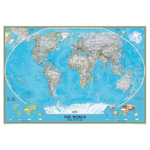 Maps International Giant World Wall Map Mural - Antique Oceans : Target