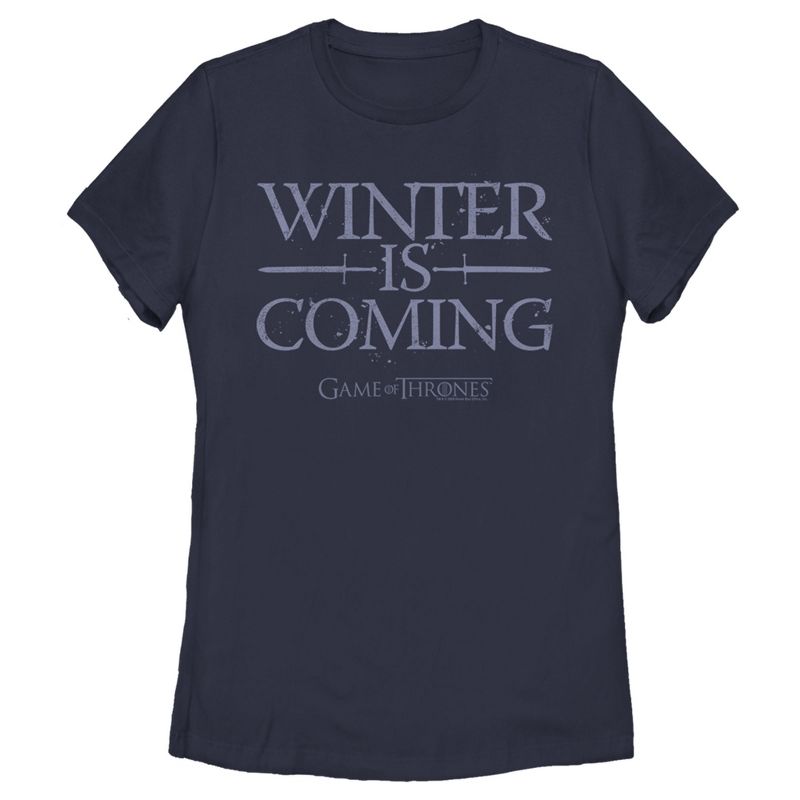 Women's Game of Thrones Winter is Coming Mantra T-Shirt, 1 of 5