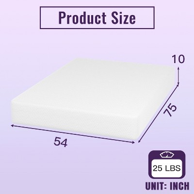 Full Size White Bamboo Charcoal Memory Foam Mattress