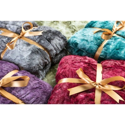 Gray Faux Fur Sherpa Reversible Twin Throw Blanket