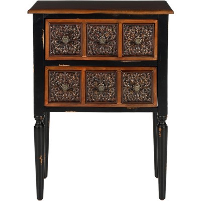 Kenneth 2 Drawer Side Table - Dark Brown - Safavieh