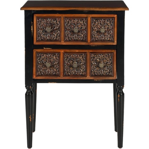 Kenneth 2 Drawer Side Table - Dark Brown - Safavieh. - image 1 of 4