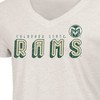 NCAA Colorado State Rams Women's Oatmeal V-Neck T-Shirt - 3 of 3