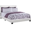 Monarch Specialties Bed Queen Size Platform Bedroom Frame Upholstered Pu Leather Look Wood Legs White Transitional - 4 of 4
