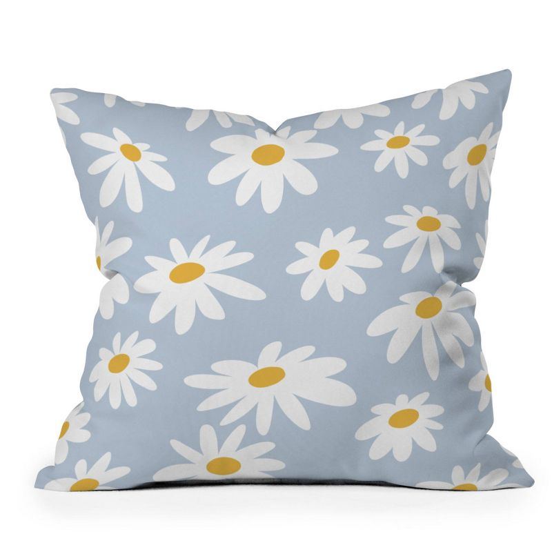 Lane and Lucia Lazy Daisies Outdoor Throw Pillow Blue - Deny Designs, 1 of 5