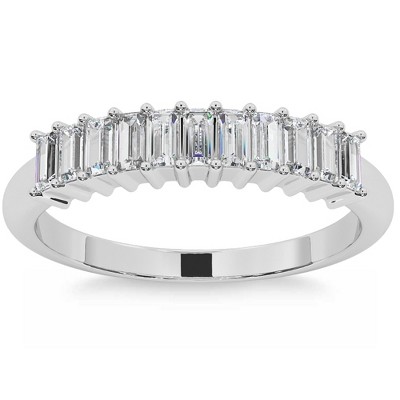 Pompeii3 1/2Ct Baguette Diamond Wedding Anniversary Ring Stackable Band Gold Lab Created