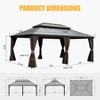 PAGED 10'X12' Hardtop Outdoor Canopies and Gazebos with Galvanized Steel Double Canopy for Patios Deck Backyard, Curtains and Netting, Brown - 2 of 4