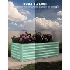 2pcs Galvanized Raised Garden Bed,Deep Root Planter Box for Vegetables,Flowers,Herbs-Large Metal Raised Garden Bed Kit Outdoor - 3 of 4